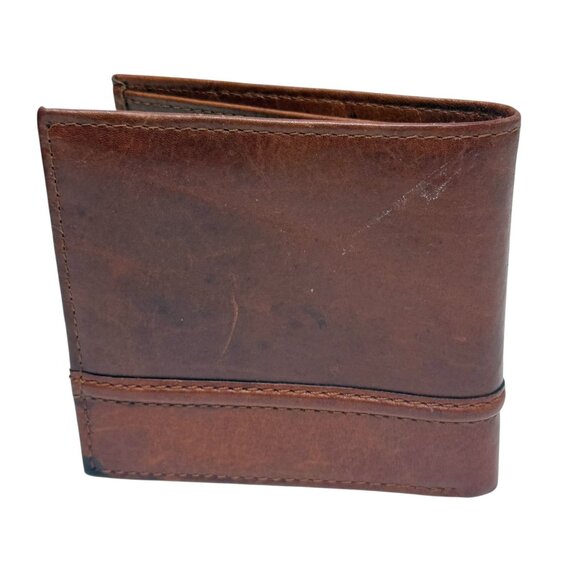 Tommy Hilfiger Mens Wallet Brown Leather RIFD Hipster Bi-Fold - Picture 2 of 11